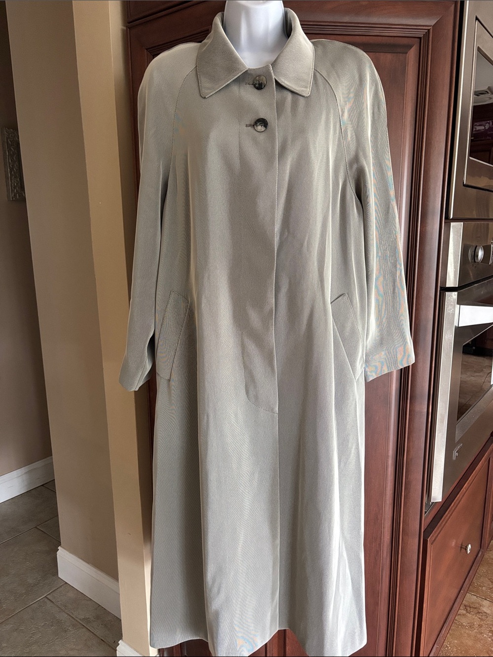 Vintage Limited Edition Women's Long A-Line Coat Dress in Light Gray